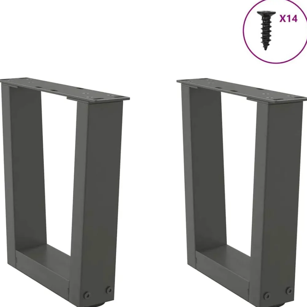 vidaXL Patas para mesa de centro en forma de V (2 unidades), , 30 x (30-31,3) cm, acero Antracita Best