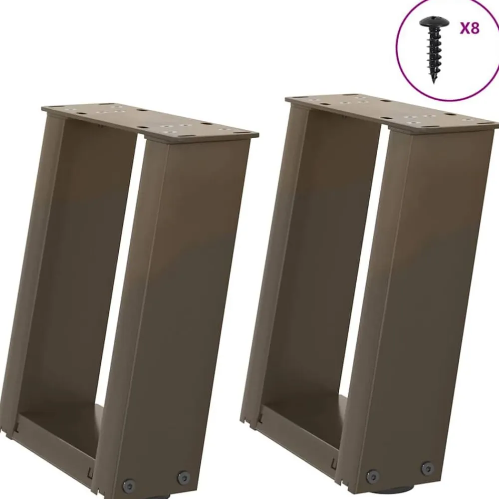 vidaXL Accesorios Para Mesas-Patas para mesa de centro en forma de U (2 unidades, acero , 30 x 30-31 cm)