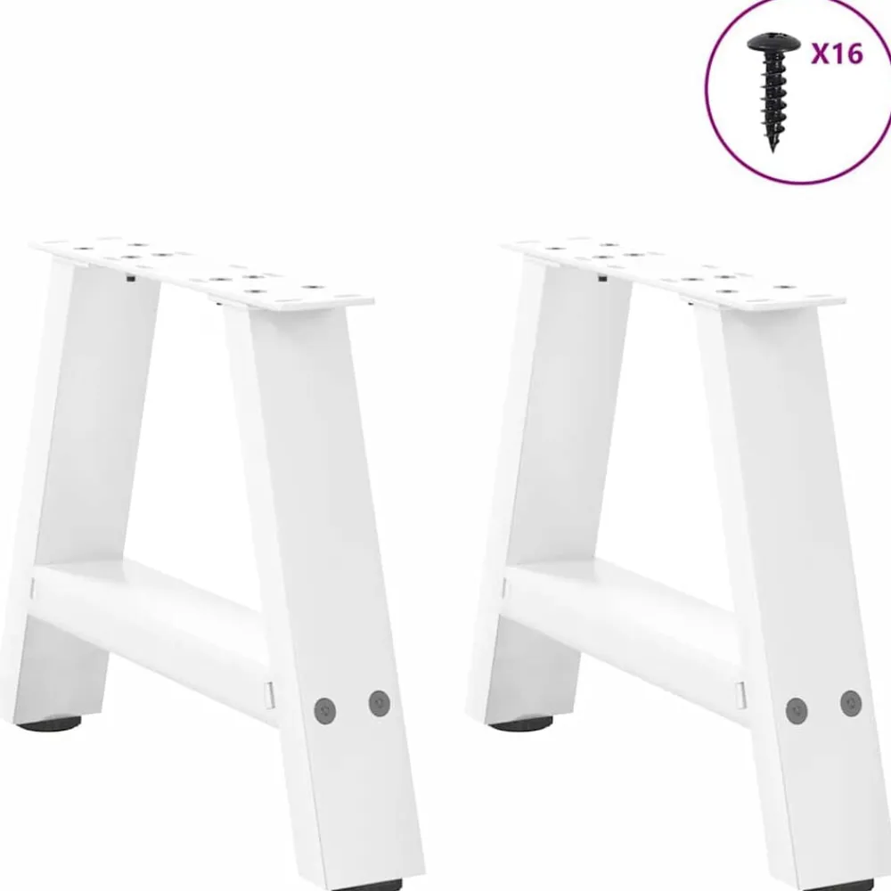 vidaXL Accesorios Para Mesas-Patas para mesa de centro en forma de A (2 unidades), color , 30 x (30-31) cm, acero