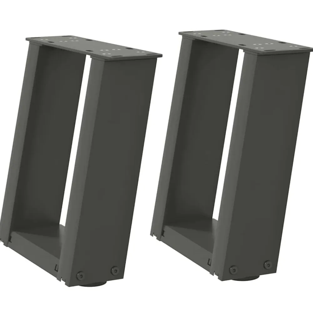 vidaXL Accesorios Para Mesas-Patas para mesa de centro en forma de U (2 unidades), , 30 x (30-31) cm, acero