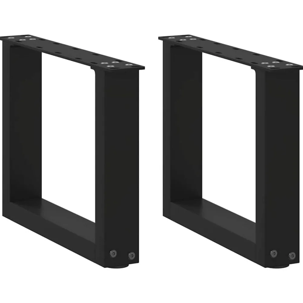 vidaXL Accesorios Para Mesas-Patas para mesa de centro en forma de U (2 unidades), color , 30 x (30-31) cm, acero