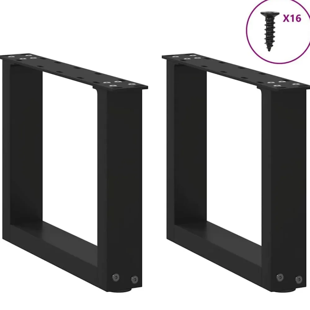 vidaXL Accesorios Para Mesas-Patas para mesa de centro en forma de U (2 unidades), color , 30 x (30-31) cm, acero