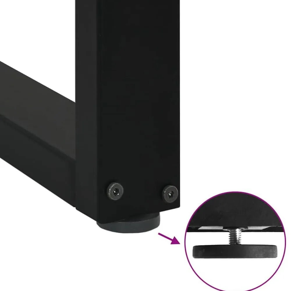 vidaXL Accesorios Para Mesas-Patas para mesa de centro en forma de U (2 unidades), color , 30 x (30-31) cm, acero