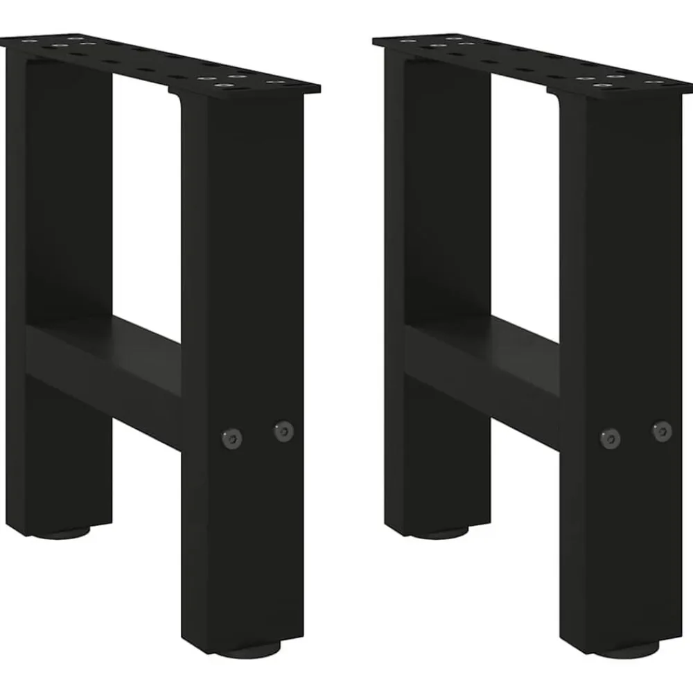 vidaXL Accesorios Para Mesas-Patas para mesa de centro negras (2 unidades, 30 x 31 cm, acero)