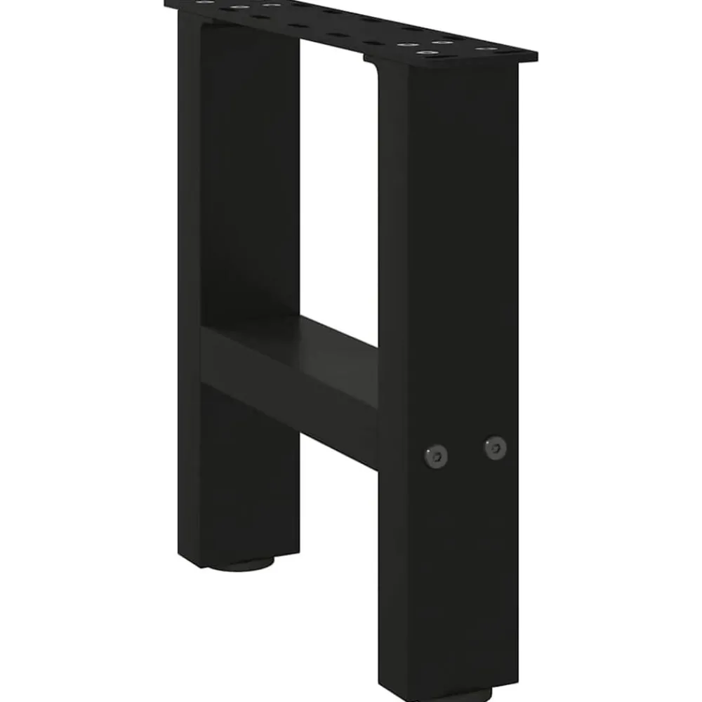 vidaXL Accesorios Para Mesas-Patas para mesa de centro negras (2 unidades, 30 x 31 cm, acero)