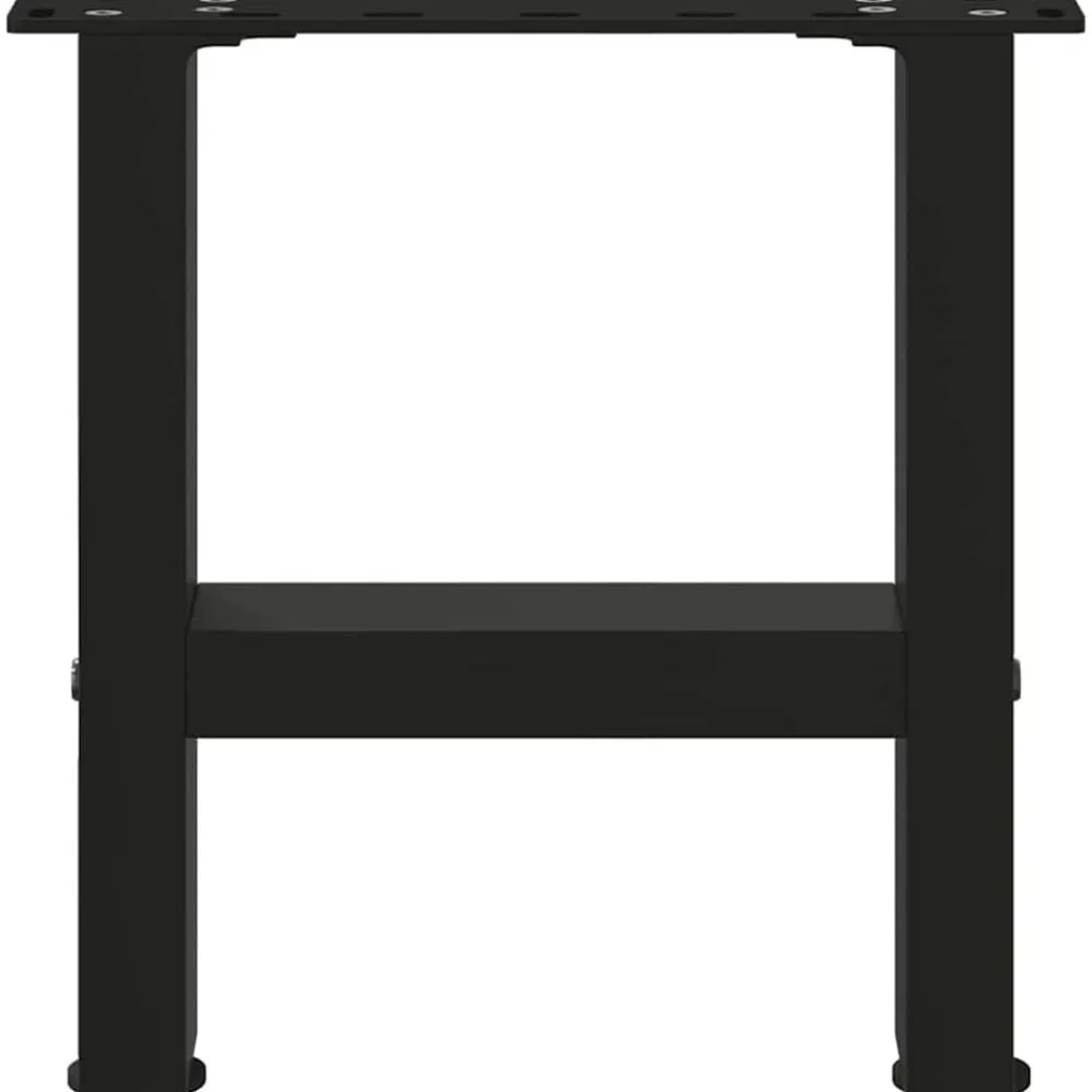 vidaXL Accesorios Para Mesas-Patas para mesa de centro negras (2 unidades, 30 x 31 cm, acero)