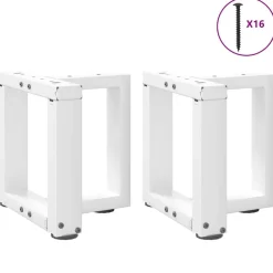 vidaXL Patas para mesa de centro en forma de T (2 unidades), color , 30 x 25 x (30-31) cm, acero Blanco Hot