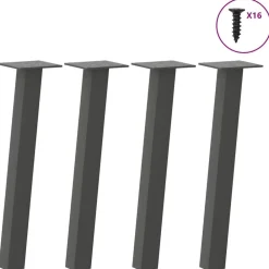 vidaXL Accesorios Para Mesas-Patas para mesa de centro 4 unidades 30 cm acero