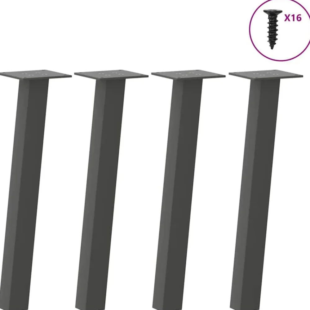 vidaXL Accesorios Para Mesas-Patas para mesa de centro 4 unidades 30 cm acero