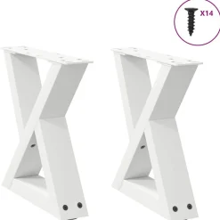 vidaXL Patas para mesa de centro (2 unidades), color , 30 x (30-31,3) cm, acero Blanco Online