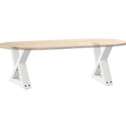 vidaXL Patas para mesa de centro (2 unidades), color , 30 x (30-31,3) cm, acero Blanco Online