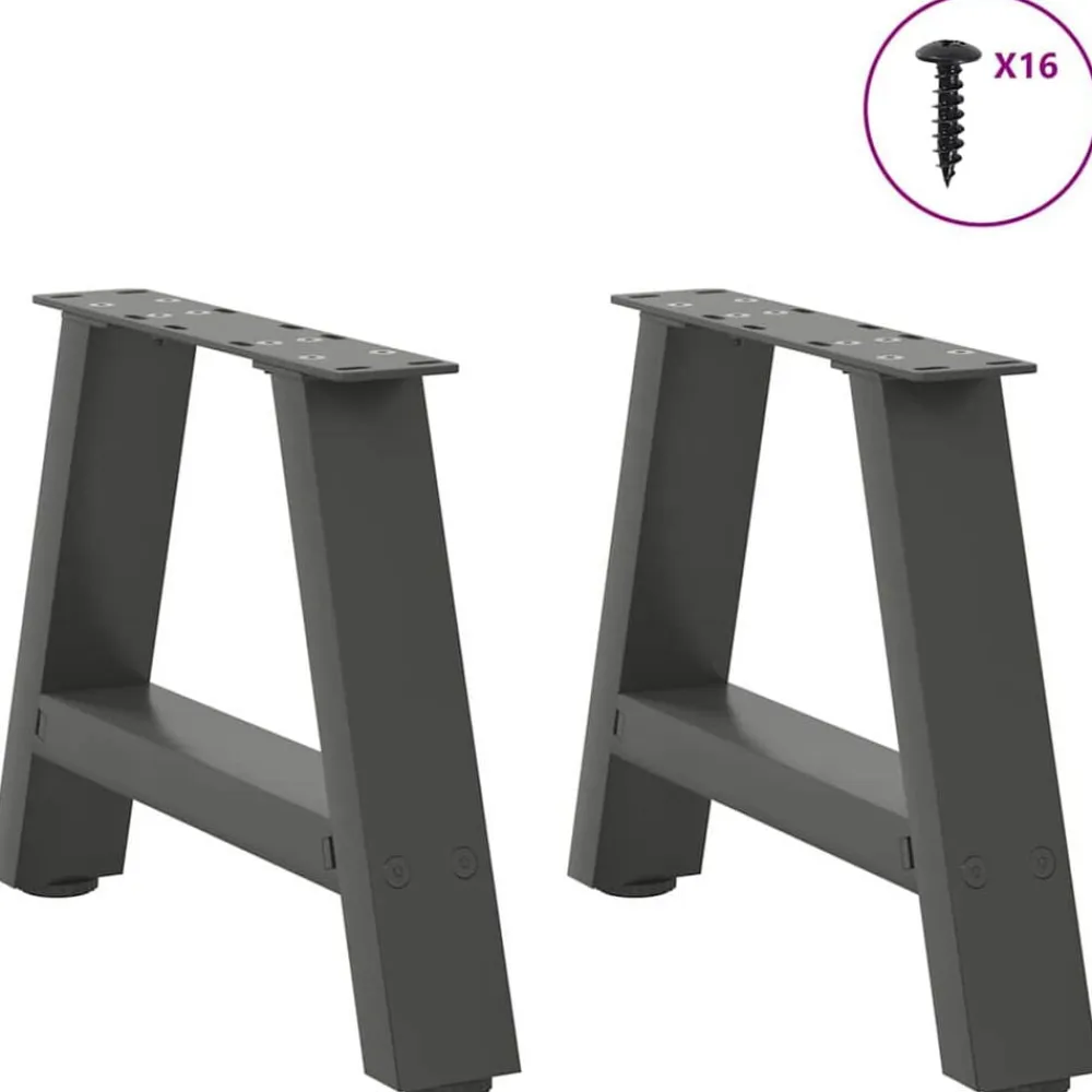 vidaXL Patas para mesa de centro en forma de A (2 unidades), , 30 x (30-31) cm, acero Antracita Online