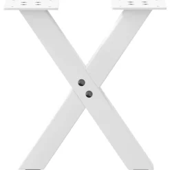 vidaXL Accesorios Para Mesas-Patas para mesa de centro en forma de X (2 unidades), color , 30 x (30-31) cm, acero