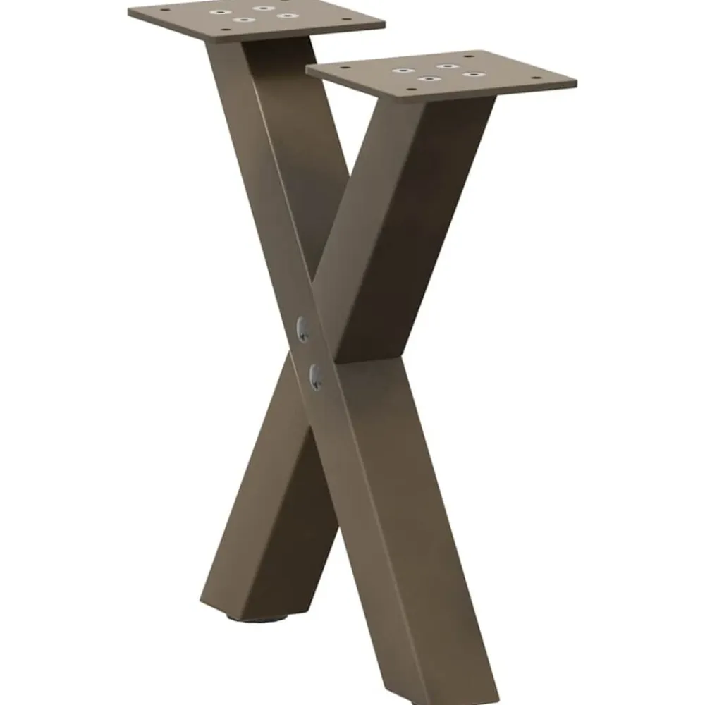 vidaXL Patas para mesa de centro en forma de X (2 unidades, acero , 30 x 30-31 cm) Natural Sale