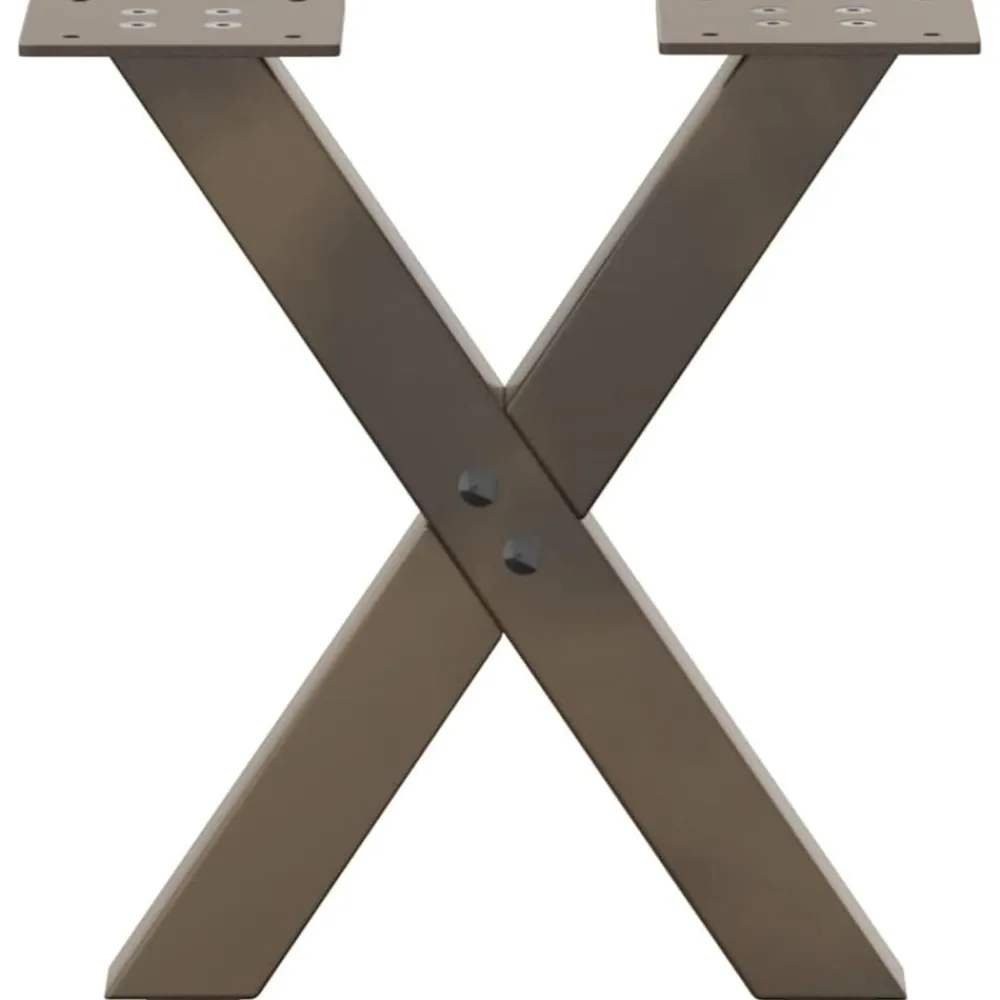 vidaXL Patas para mesa de centro en forma de X (2 unidades, acero , 30 x 30-31 cm) Natural Sale