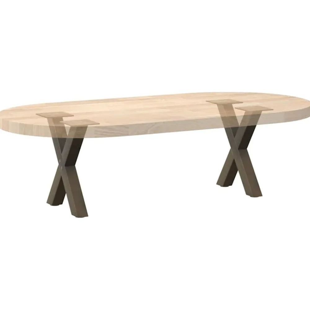 vidaXL Patas para mesa de centro en forma de X (2 unidades, acero , 30 x 30-31 cm) Natural Sale