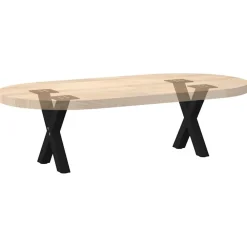 vidaXL Patas para mesa de centro en forma de X (2 unidades), color , 30 x (30-31) cm, acero Negro Hot