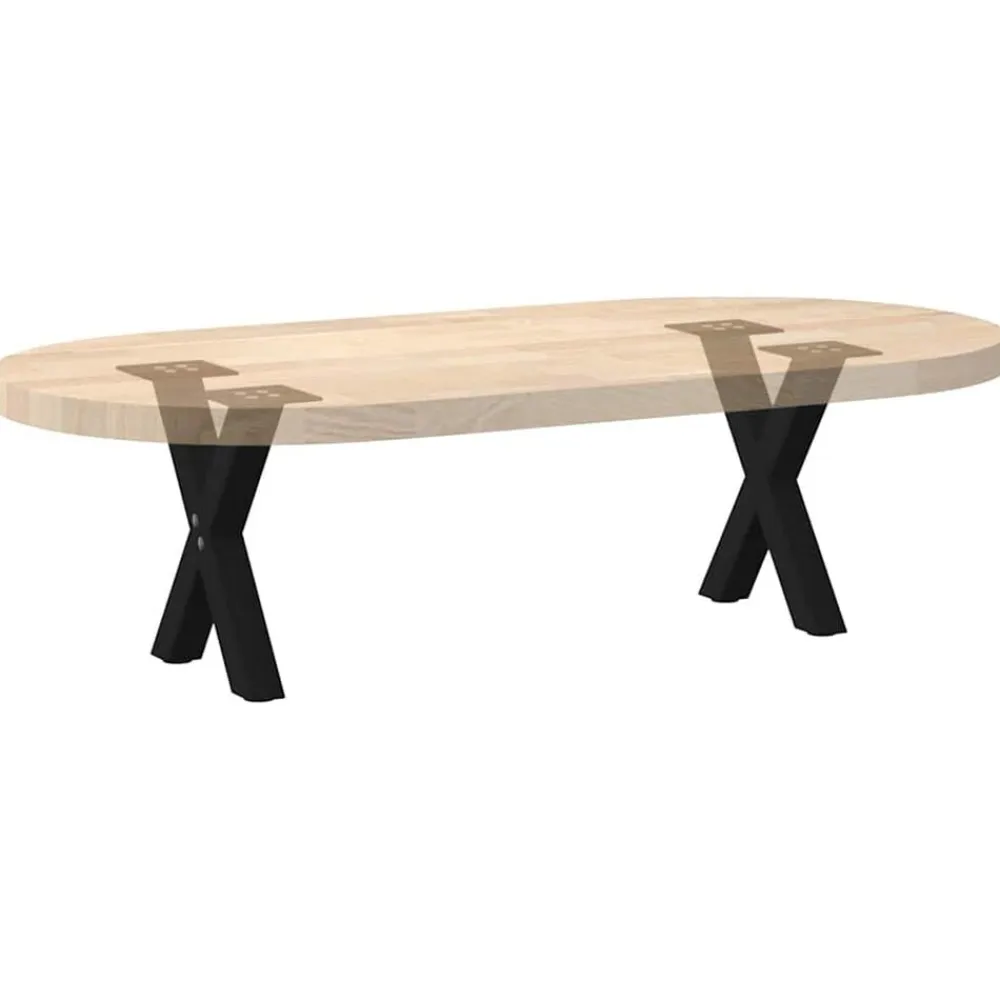vidaXL Patas para mesa de centro en forma de X (2 unidades), color , 30 x (30-31) cm, acero Negro Hot