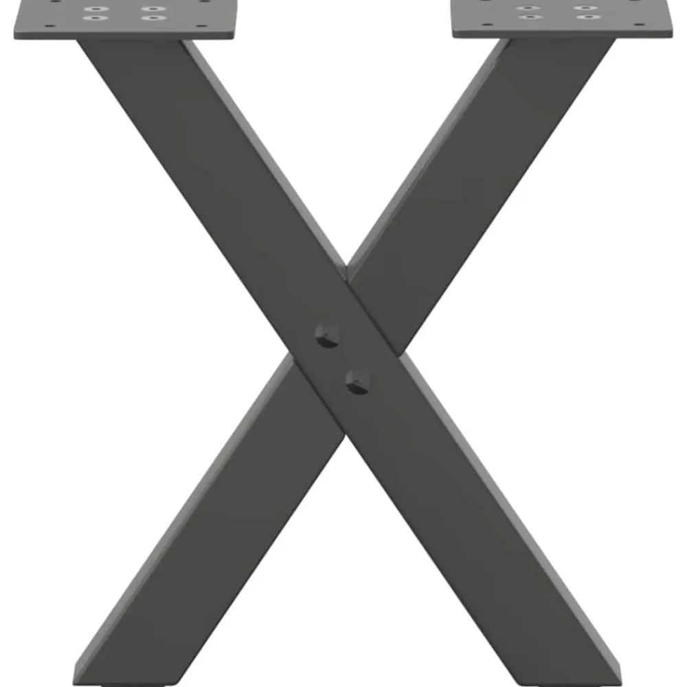 vidaXL Accesorios Para Mesas-Patas para mesa de centro en forma de X (2 unidades), , 37 x (30-31) cm, acero