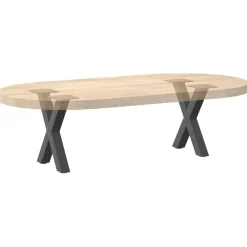 vidaXL Accesorios Para Mesas-Patas para mesa de centro en forma de X (2 unidades), , 37 x (30-31) cm, acero
