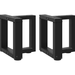 vidaXL Accesorios Para Mesas-Patas para mesa de centro en forma de T (2 unidades), color , 30 x 25 x (30-31) cm, acero