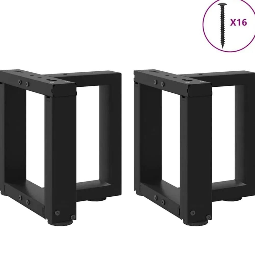 vidaXL Accesorios Para Mesas-Patas para mesa de centro en forma de T (2 unidades), color , 30 x 25 x (30-31) cm, acero