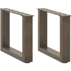 vidaXL Patas para mesa de centro en forma de U (2 unidades, acero , 30 x 30-31 cm) Natural New