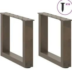 vidaXL Patas para mesa de centro en forma de U (2 unidades, acero , 30 x 30-31 cm) Natural New