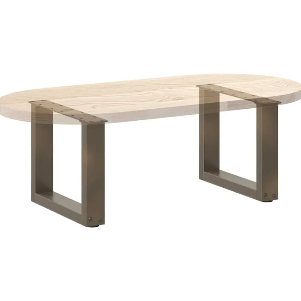 vidaXL Patas para mesa de centro en forma de U (2 unidades, acero , 30 x 30-31 cm) Natural New