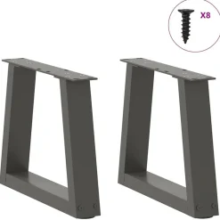 vidaXL Accesorios Para Mesas-Patas para mesa de centro en forma de V (2 unidades), , 30 x (30-31,3) cm, acero