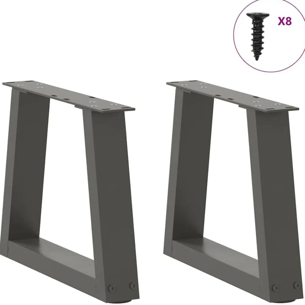 vidaXL Accesorios Para Mesas-Patas para mesa de centro en forma de V (2 unidades), , 30 x (30-31,3) cm, acero
