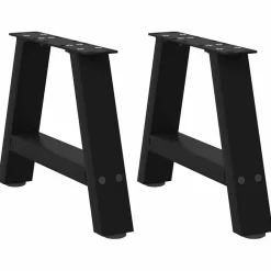 vidaXL Accesorios Para Mesas-Patas para mesa de centro en forma de A (2 unidades), color , 30 x (30-31) cm, acero