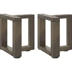 vidaXL Patas para mesa de centro en forma de T (2 unidades), color negro, 30 x 25 x (30-31) cm, acero Natural