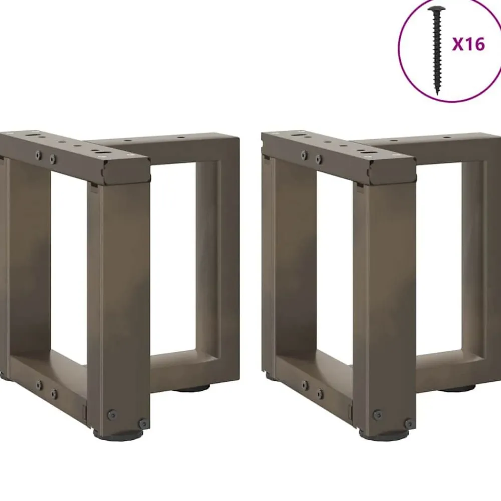 vidaXL Patas para mesa de centro en forma de T (2 unidades), color negro, 30 x 25 x (30-31) cm, acero Natural