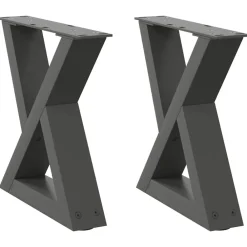 vidaXL Accesorios Para Mesas-Patas para mesa de centro (2 unidades), , 30 x (30-31,3) cm, acero