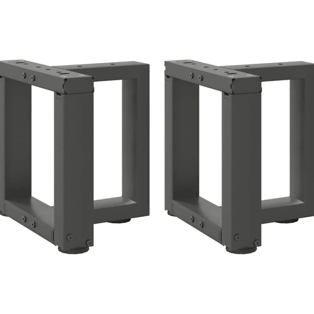 vidaXL Accesorios Para Mesas-Patas para mesa de centro en forma de T (2 unidades), , 30 x 25 x (30-31) cm, acero