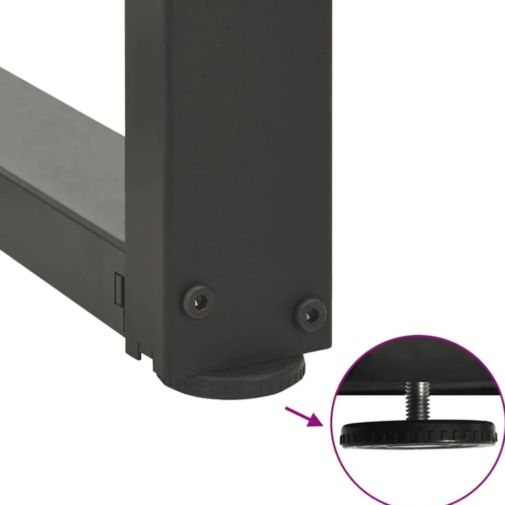 vidaXL Accesorios Para Mesas-Patas para mesa de centro en forma de T (2 unidades), , 30 x 25 x (30-31) cm, acero