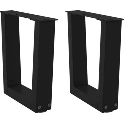 vidaXL Patas para mesa de centro en forma de V (2 unidades), color , 30 x (30-31,3) cm, acero Negro Discount
