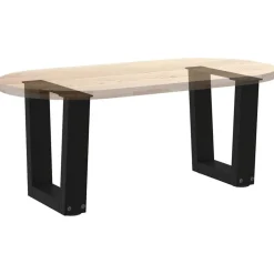 vidaXL Patas para mesa de centro en forma de V (2 unidades), color , 30 x (30-31,3) cm, acero Negro Discount
