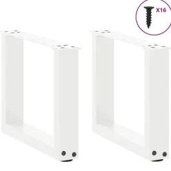 vidaXL Accesorios Para Mesas-Patas para mesa de centro en forma de U (2 unidades), color , 30 x (30-31) cm, acero