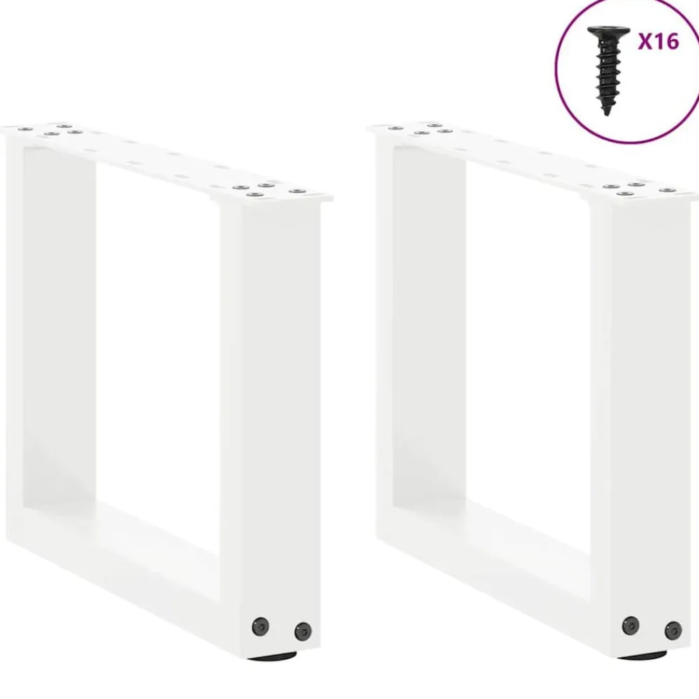 vidaXL Accesorios Para Mesas-Patas para mesa de centro en forma de U (2 unidades), color , 30 x (30-31) cm, acero