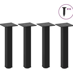 vidaXL Patas para mesa de centro (4 unidades), color , 30-32 cm, acero Negro Clearance