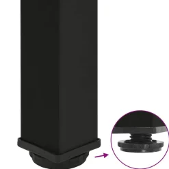vidaXL Patas para mesa de centro (4 unidades), color , 30-32 cm, acero Negro Clearance