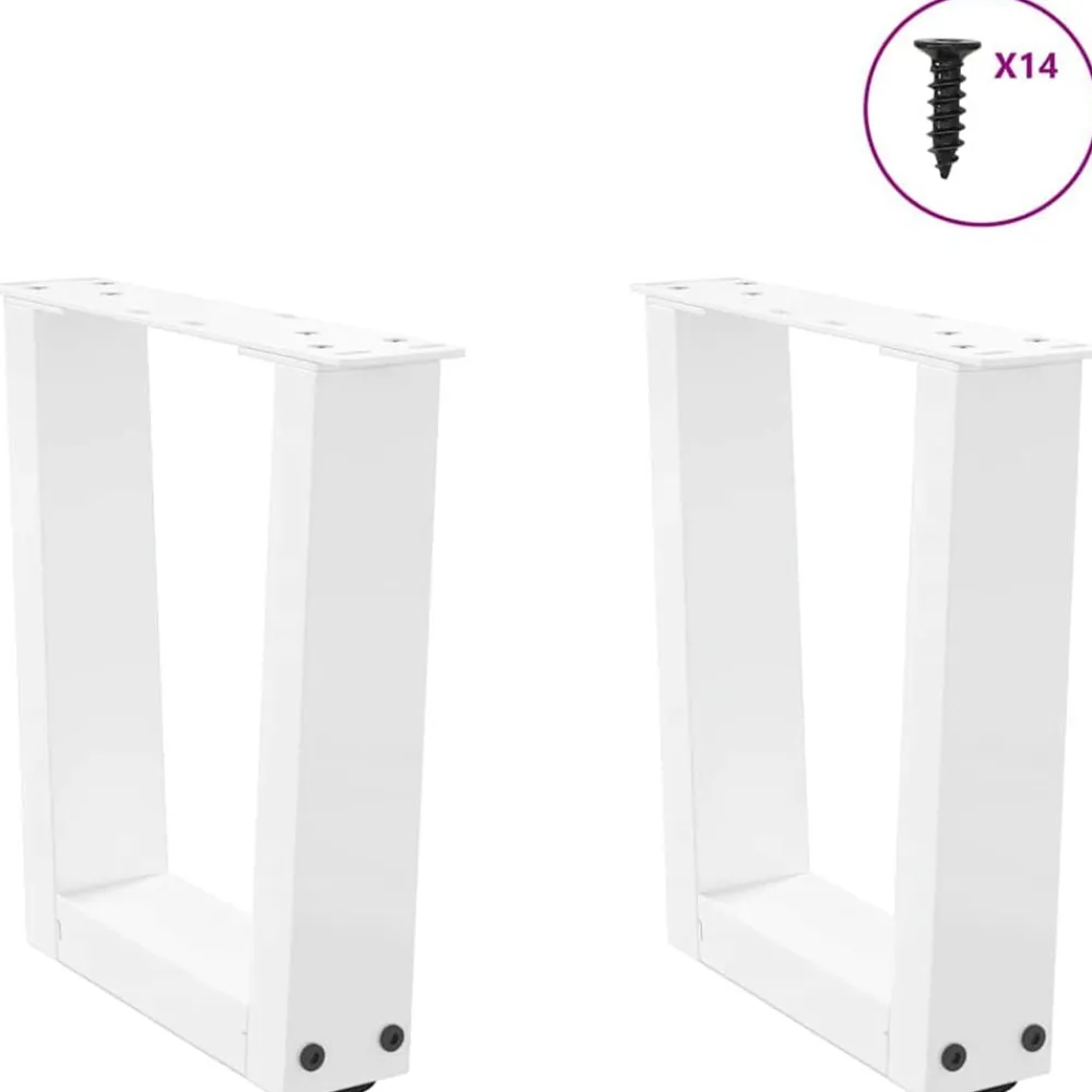 vidaXL Accesorios Para Mesas-Patas para mesa de centro en forma de V (2 unidades), color , 30 x (30-31,3) cm, acero