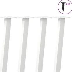 vidaXL Accesorios Para Mesas-Patas para mesa de centro (4 unidades), color , 30 cm, acero