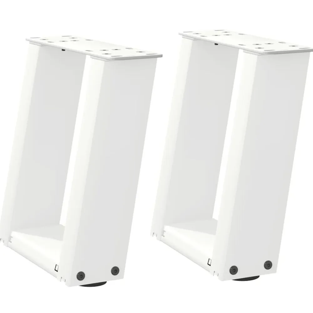 vidaXL Accesorios Para Mesas-Patas para mesa de centro en forma de U (2 unidades), color , 30 x (30-31) cm, acero