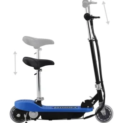 vidaXL Patinete eléctrico con asiento 120 W Azul Online