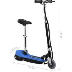 vidaXL Patinete eléctrico con asiento 120 W Azul Online