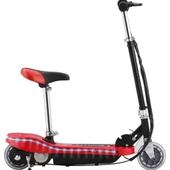 vidaXL Patinete para niños con asiento y LED 120 W Rojo Sale