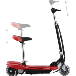 vidaXL Patinete para niños con asiento y LED 120 W Rojo Sale